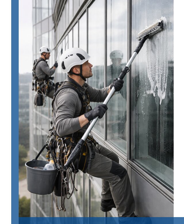 Высотная мойка сплошного остекления с выездом в Обнинске