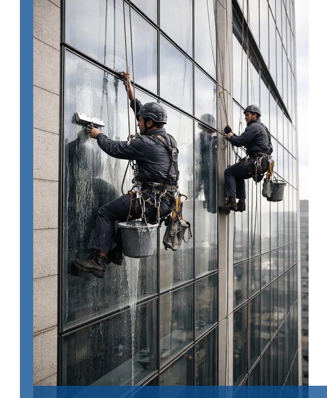 Профессиональная мойка стеклянных фасадов зданий в Обнинске