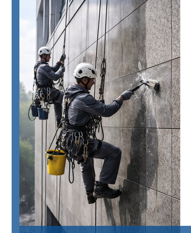 Профессиональная мойка фасада из керамогранита в Обнинске