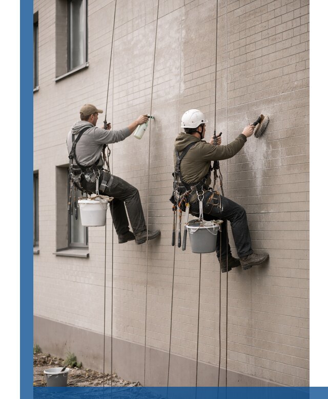 Удаление высолов с фасада зданий в Обнинске без повреждений и следов