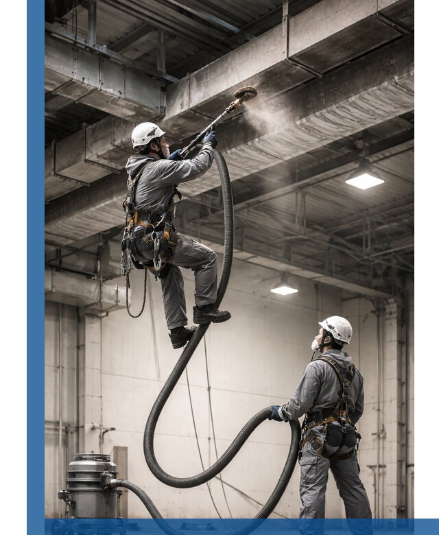 Обеспыливание потолочных конструкций в Обнинске промышленным альпинизмом