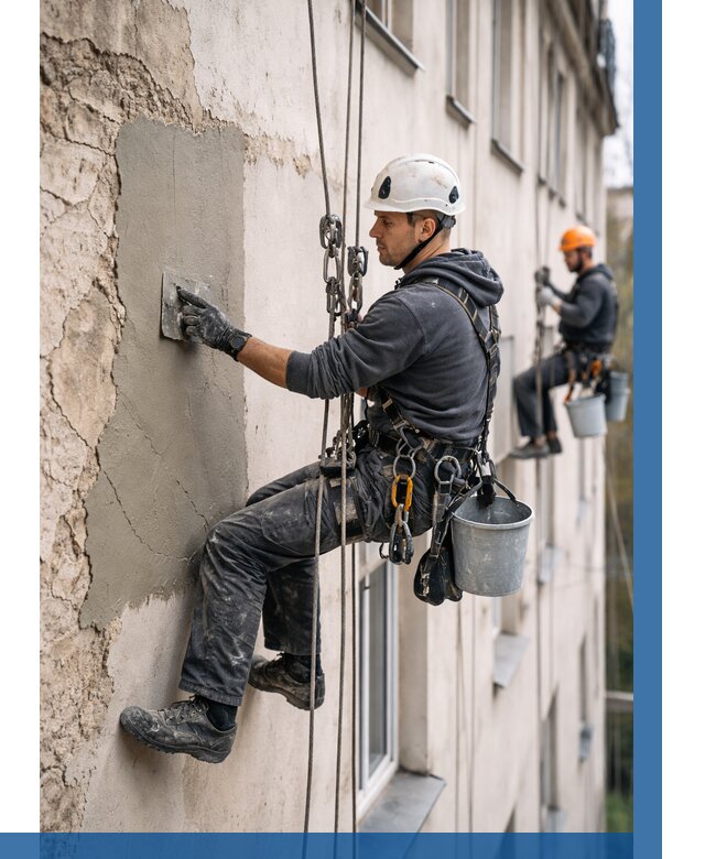 Восстановление штукатурки фасада в Обнинске от 1218 р. | ВЫСОТНИК-Бнн