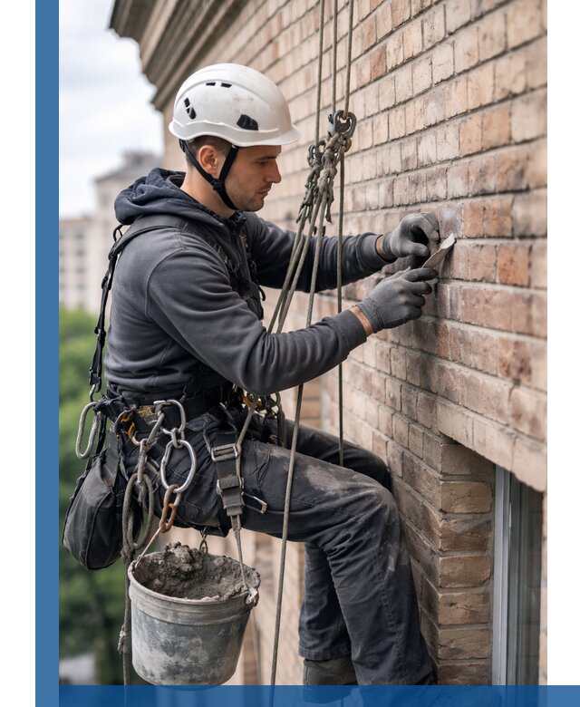 Качественный ремонт кирпичной кладки фасада в Обнинске с гарантией