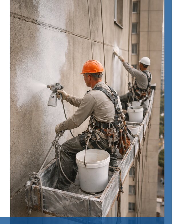 Грунтовка фасада на высоте в Обнинске от 122 р. | ВЫСОТНИК-Бнн