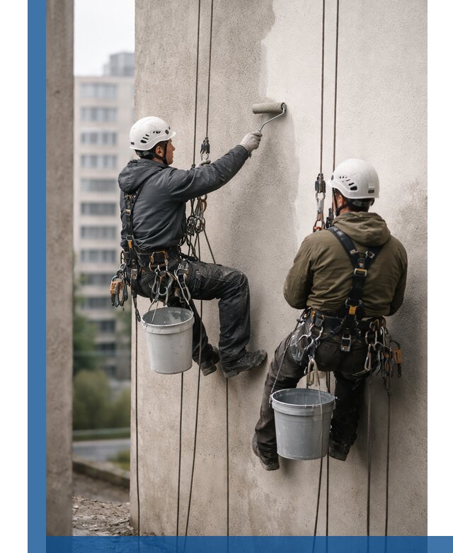 Покраска фасадов высотными альпинистами в Обнинске с гарантией