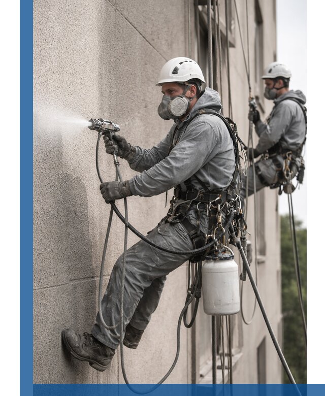 Безвоздушная покраска фасадов зданий в Обнинске профессионально