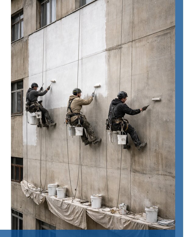 Покраска бетонного фасада в Обнинске от 355 р за м2 | ВЫСОТНИК-Бнн