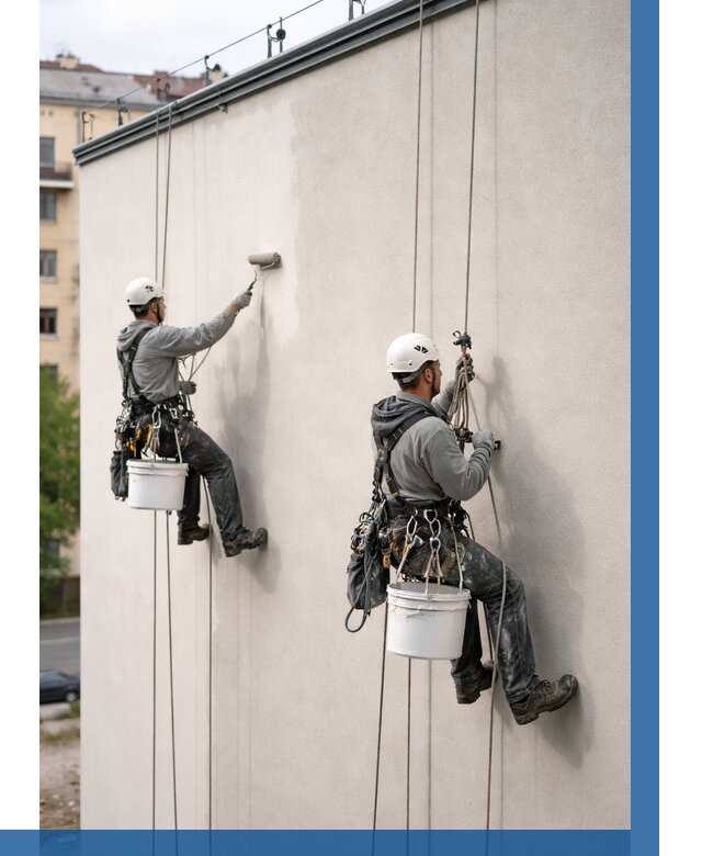 Покраска оштукатуренного фасада в Обнинске от 325 р. | ВЫСОТНИК-Бнн