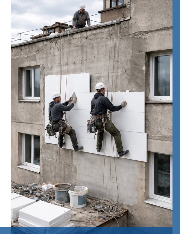 Утепление фасада пенополистиролом в Обнинске от 1827 р. | ВЫСОТНИК-Бнн