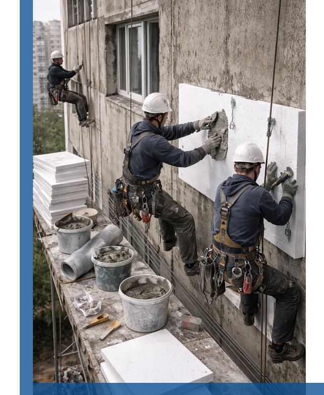 Утепление фасада пенополистиролом в Обнинске под ключ