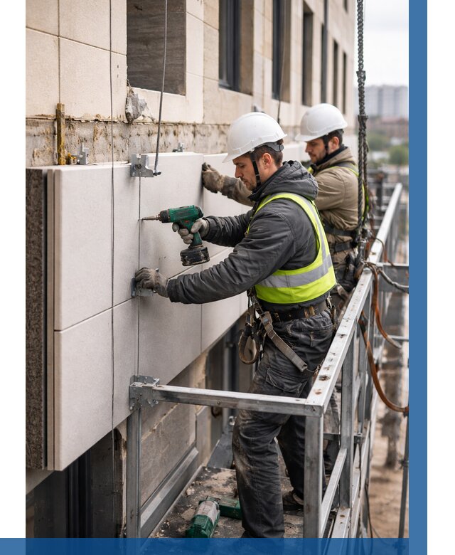 Монтаж фасадных термопанелей в Обнинске от 1523 р. | ВЫСОТНИК-Бнн