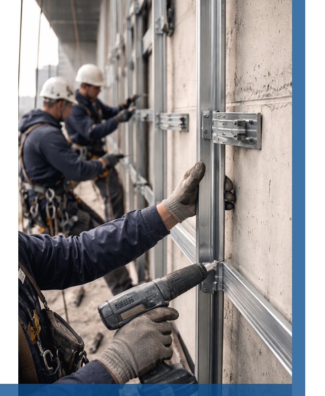 Монтаж подсистемы вентфасада в Обнинске от 863 р. | ВЫСОТНИК-Бнн