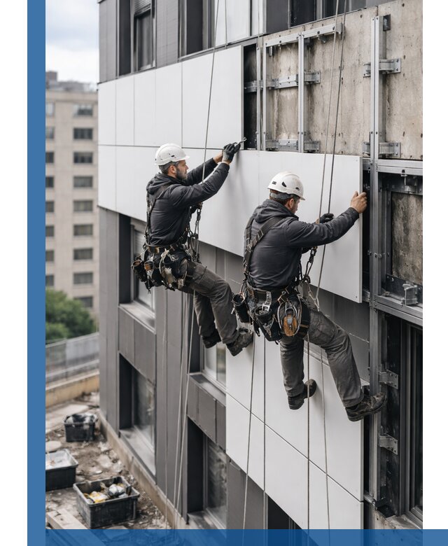 Монтаж композитных панелей фасада в Обнинске под ключ