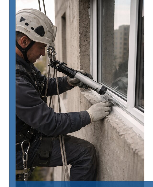 Герметизация оконных швов снаружи в Обнинске профессионально