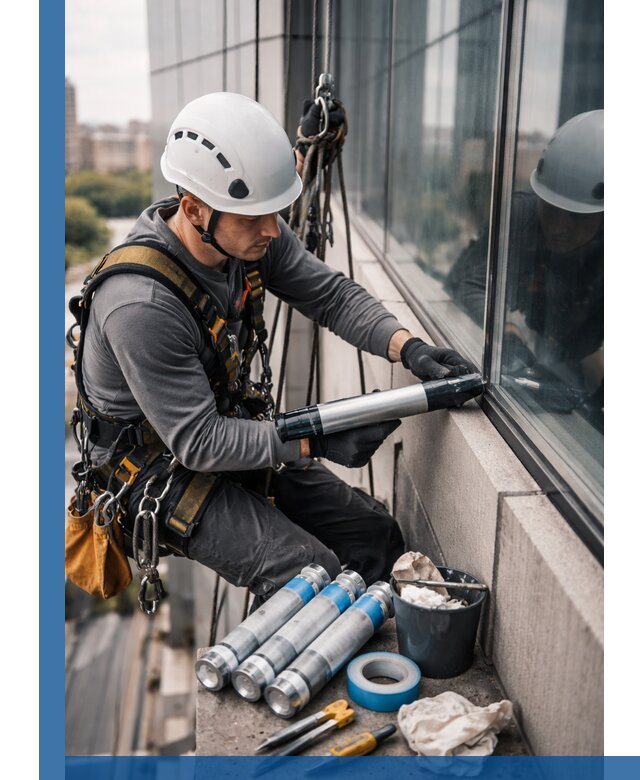Герметизация стыков витража в Обнинске для герметичных фасадов