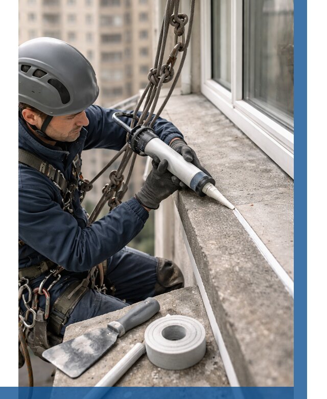 Герметизация балконного козырька в Обнинске от 4568 р. | ВЫСОТНИК-Бнн