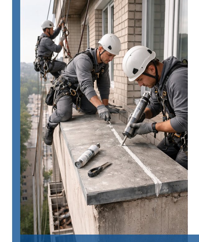 Герметизация балконного козырька в Обнинске профессионально