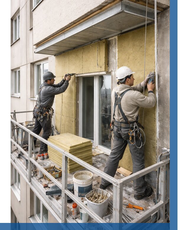 Утепление балкона снаружи в Обнинске от 1624 р. под ключ ВЫСОТНИК-Бнн