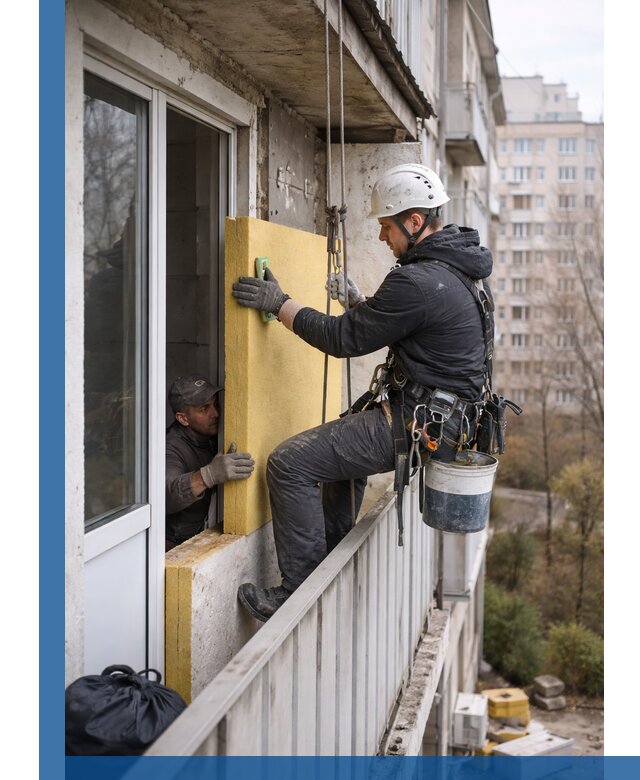 Профессиональное утепление балкона снаружи в Обнинске под ключ