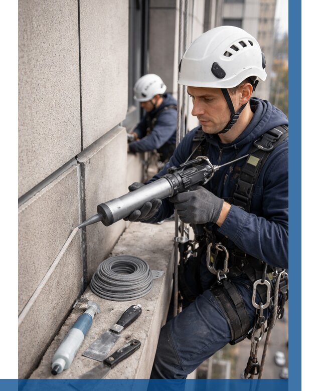 Герметизация деформационных швов фасада в Обнинске от 711 | ВЫСОТНИК-Бнн