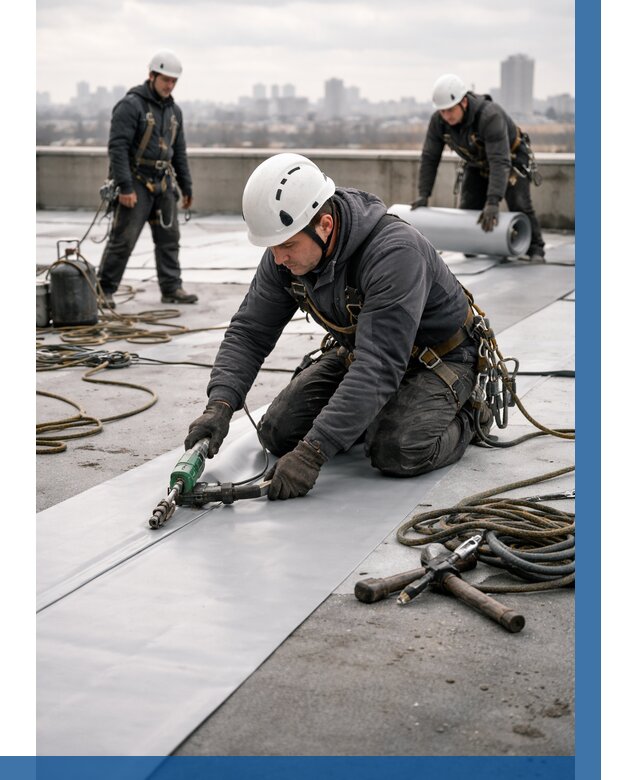 Ремонт мембранной кровли в Обнинске от 1827 р./м2 | ВЫСОТНИК-Бнн