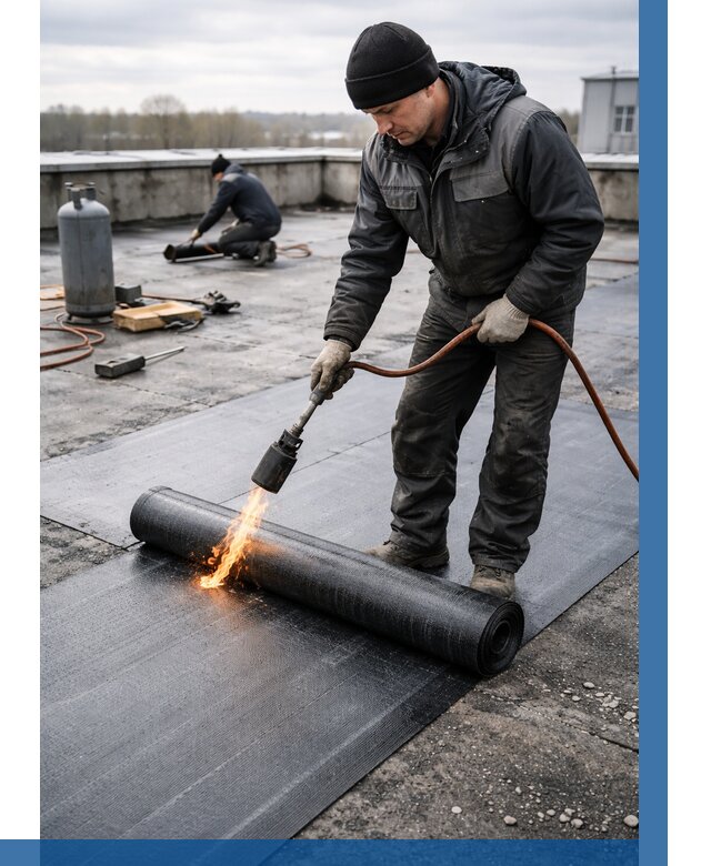 Ремонт наплавляемой кровли в Обнинске от 711 р. | ВЫСОТНИК-Бнн