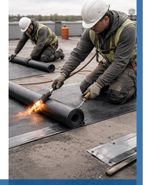 Монтаж наплавляемой кровли в Обнинске от 863 р. — ВЫСОТНИК-Бнн