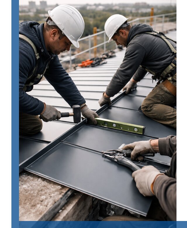 Монтаж фальцевой кровли в Обнинске для промышленных зданий