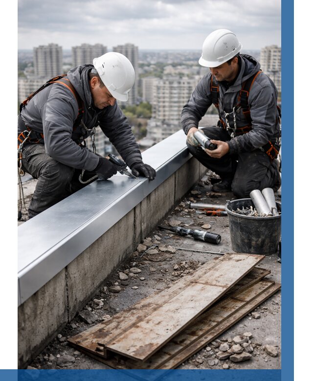 Замена парапетных крышек под ключ в Обнинске от 1218 р. | ВЫСОТНИК-Бнн