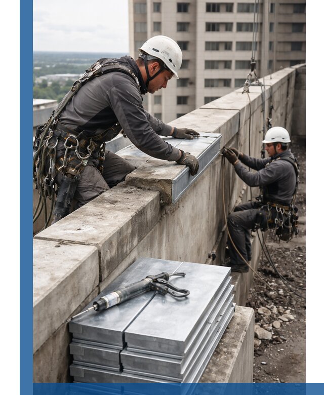 Замена парапетных крышек и установка новых в Обнинске