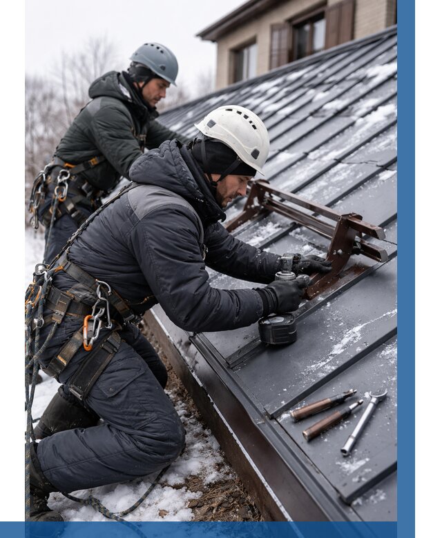 Монтаж снегозадержателей в Обнинске от 457 р. | ВЫСОТНИК-Бнн