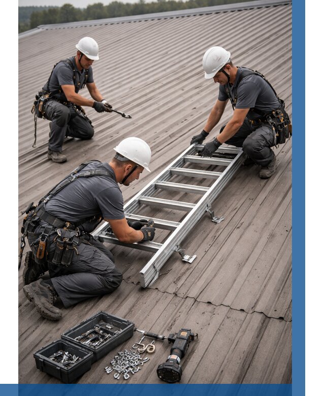 Монтаж кровельной лестницы в Обнинске от 4568 р. | ВЫСОТНИК-Бнн