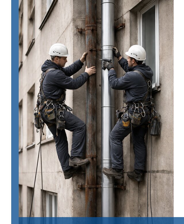 Замена водосточных труб в Обнинске: монтаж и демонтаж под ключ