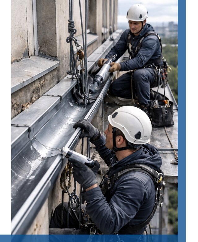 Ремонт водосточных желобов в Обнинске от 6598 р. | ВЫСОТНИК-Бнн