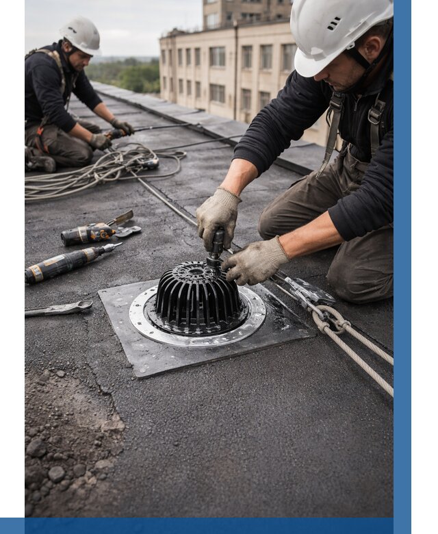 Установка водосточных воронок в Обнинске цена от 3553 р. | ВЫСОТНИК-Бнн