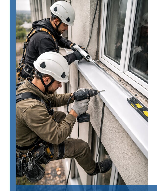 Профессиональный монтаж оконных отливов и отведения воды в Обнинске