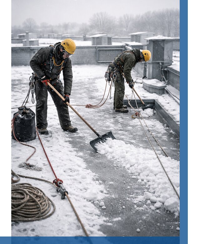 Очистка крыши от снега в Обнинске от 7613 р. | ВЫСОТНИК-Бнн