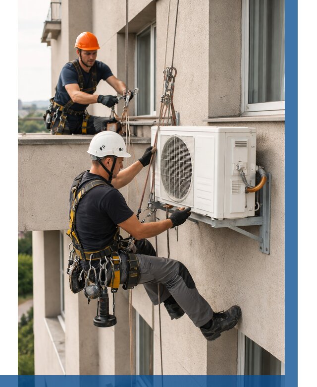 Монтаж внешнего блока кондиционера в Обнинске от 6598 р. | ВЫСОТНИК-Бнн