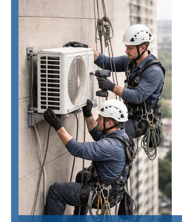 Монтаж внешнего блока кондиционера в Обнинске установка и крепление