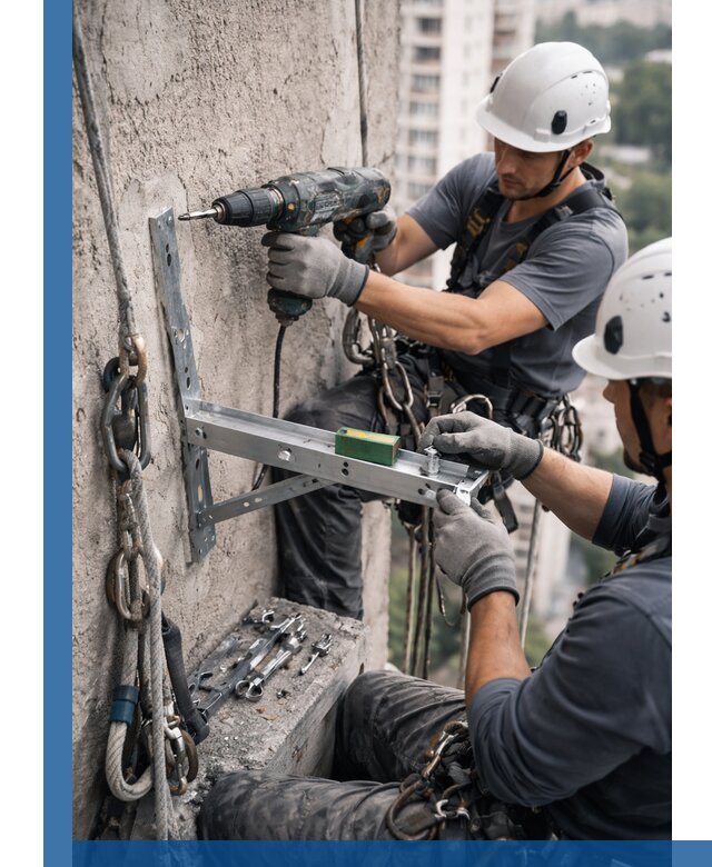 Установка кронштейнов кондиционера и крепежа в Обнинске