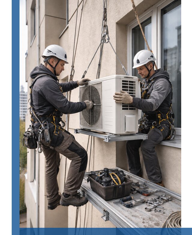 Перенос внешнего блока кондиционера в Обнинске с монтажом и крепежом