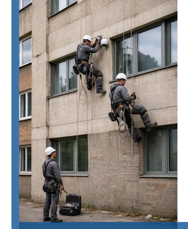 Монтаж фасадных камер видеонаблюдения в Обнинске под ключ