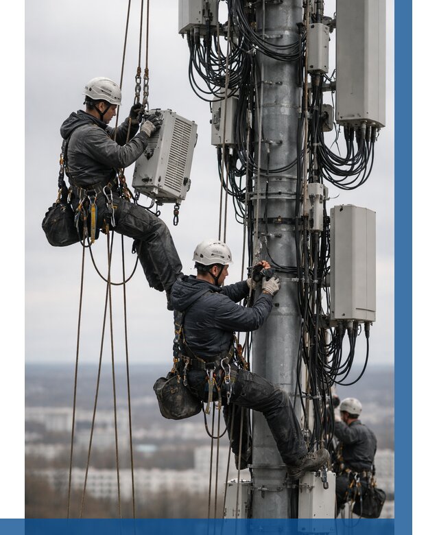 Монтаж оборудования связи на мачте в Обнинске от 7613 р. | ВЫСОТНИК-Бнн