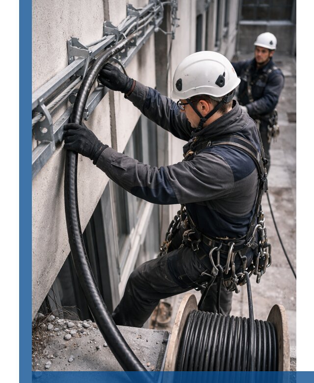 Протяжка кабеля питания на высоте в Обнинске с гарантией безопасности и качества