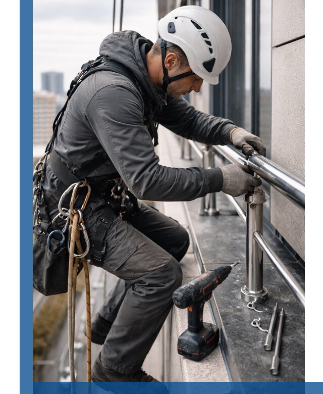 Монтаж ограждений на высоте в Обнинске для зданий и конструкций