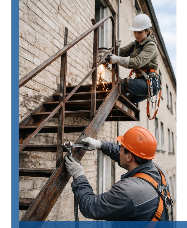 Ремонт и восстановление пожарных лестниц с выездом в Обнинске