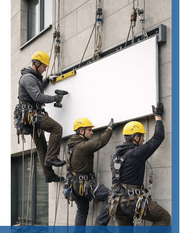 Монтаж рекламной вывески в Обнинске от 8120 р. | ВЫСОТНИК-Бнн