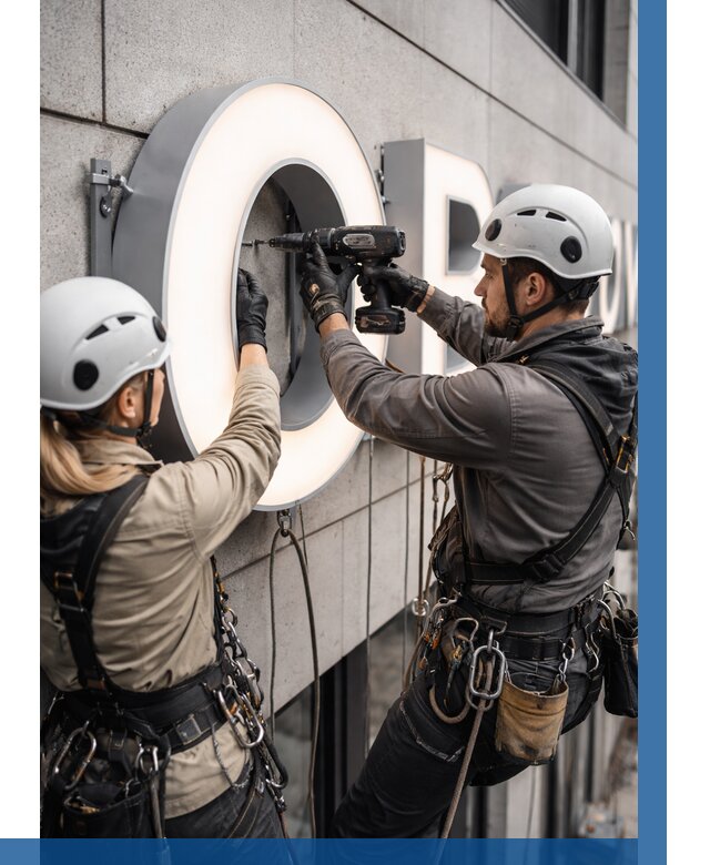 Монтаж световых букв в Обнинске от 3045 р. под ключ ВЫСОТНИК-Бнн