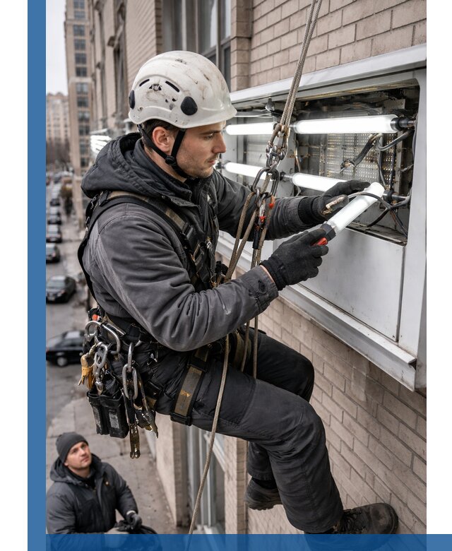 Профессиональная замена ламп в наружной вывеске в Обнинске