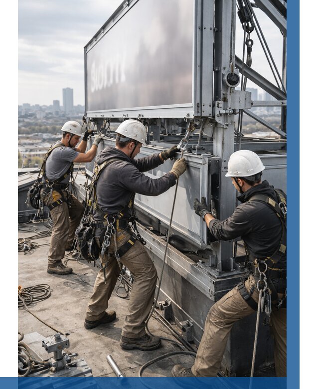 Монтаж крышной рекламной конструкции в Обнинске от 60900 р.|ВЫСОТНИК-Бнн